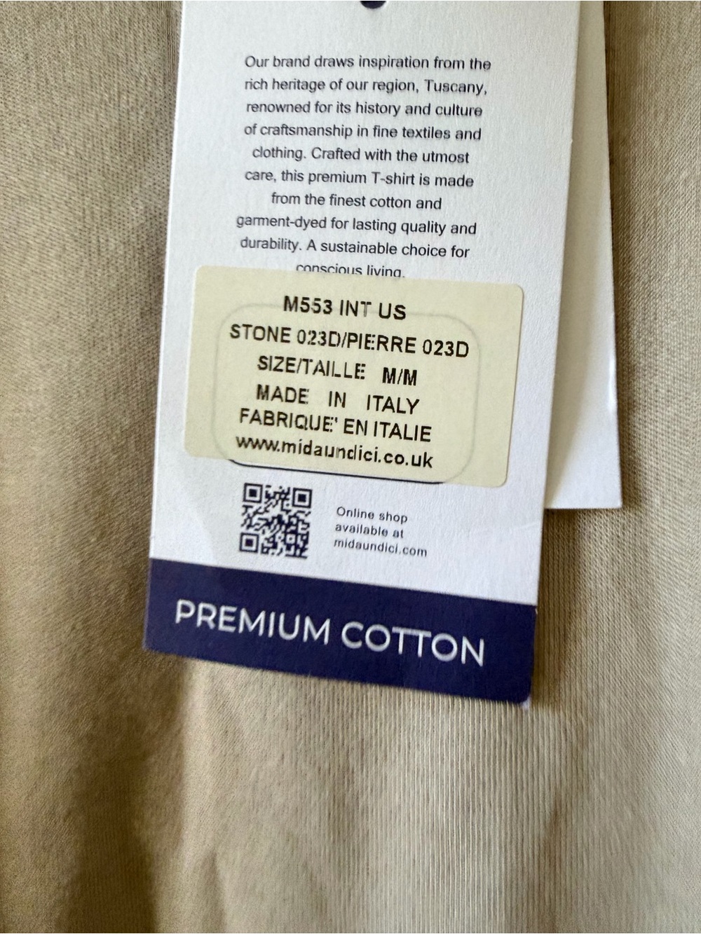 Mida Undici Men's Short Sleeve Crewneck T-Shirt Cotton Gray Stoneware Sz M Italy - Picture 4 of 9